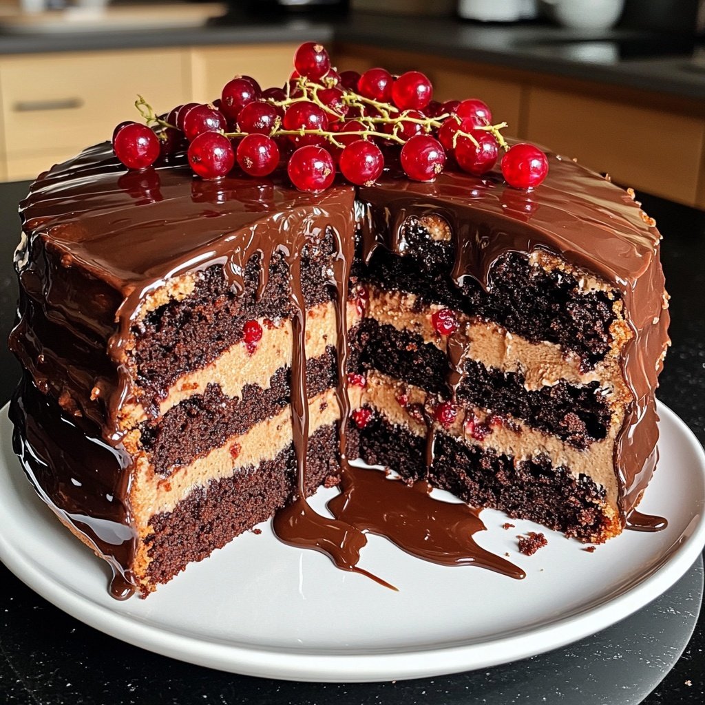 Schokoladen-Preiselbeer-Torte
